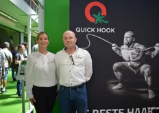 Judith and Gerhard Gilbers with WD Production Trade, showing the Quick Hook. According to Wilbert: The best hook in the greenhouse...strong, quick and of high quality